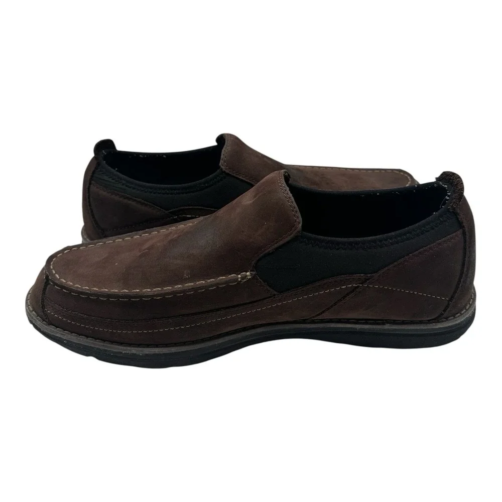Timberland Shoes Men Sz 13 Brown Leather Slip On Loafers Anti-Fatigure Gripstick